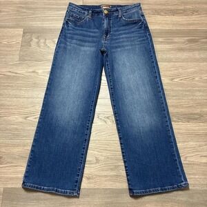 Kut from the Kloth Charlotte High Rise Wide Leg Stretch Blue Jeans Size 6